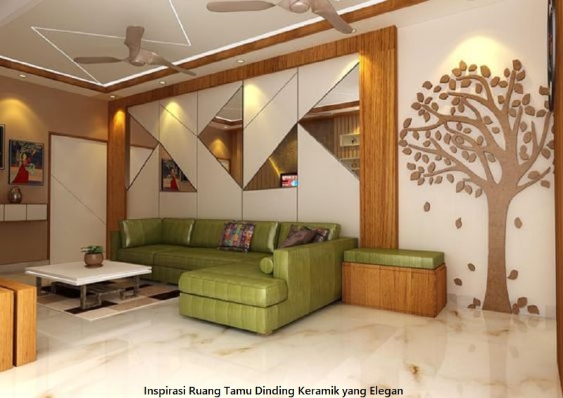 Ruang Tamu Dinding Keramik